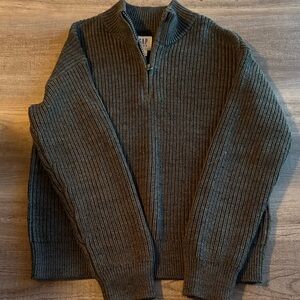 GAP Kids Dark Green Ribbed Sweater 3/4 Zip